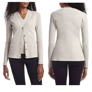 Capsule 121 Cunningham Ribbed Cardigan Size XL Cream NWOT